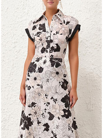 CAMICIA POP SHORTSLEEVE, IBF IVORY BLACK FLORAL, small