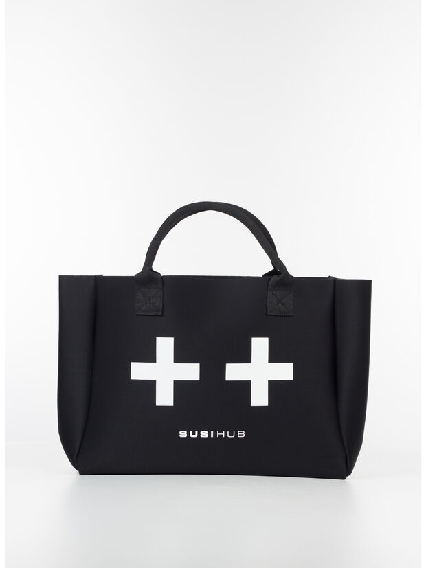 BORSA TOTE I'M THE HUB, BLACKWHITE, large