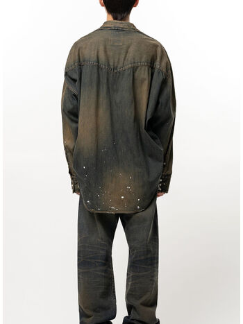 CAMICIA FLATTED COLLAR DENIM, INDIGO, small
