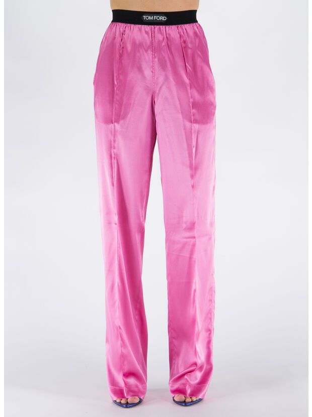 PANTALONE STRETCH SILK SATIN, DP152 ROSEBLOOM, large