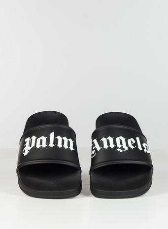 CIABATTA PALM ANGELS POOL SLIDER, BLACK/WHITE, small