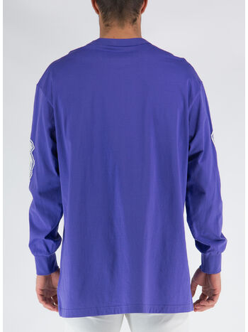 T-SHIRT A MANICHE LUNGHE CON STAMPA, PURPLE, small