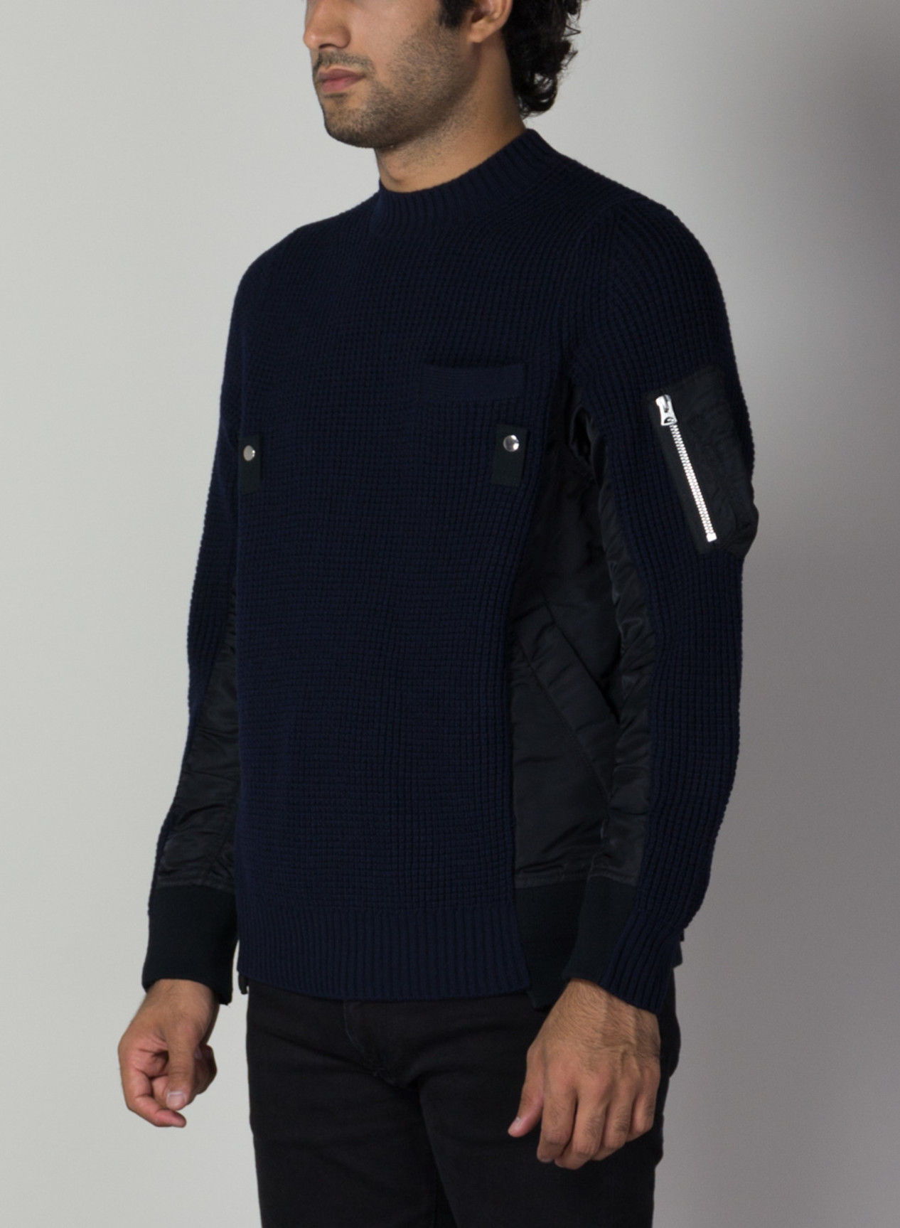 サカイ sacai MA-1 x Wool Knit Pullover セーター sacai MA-1 X Wool Knit Pullover sacai / サカイ | MA-1 x Wool Knit