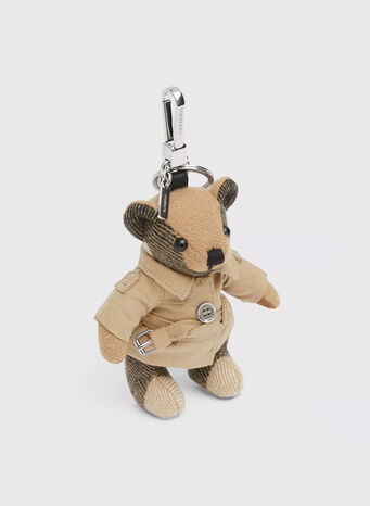 PORTACHIAVI CHARM ORSETTO THOMAS CON TRENCH COAT, ARCHIVEBEIGE, small