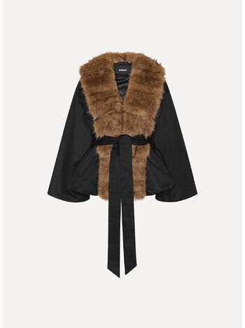 PELLICCIA FAUX FUR COLLAR, 100 BLACK, small