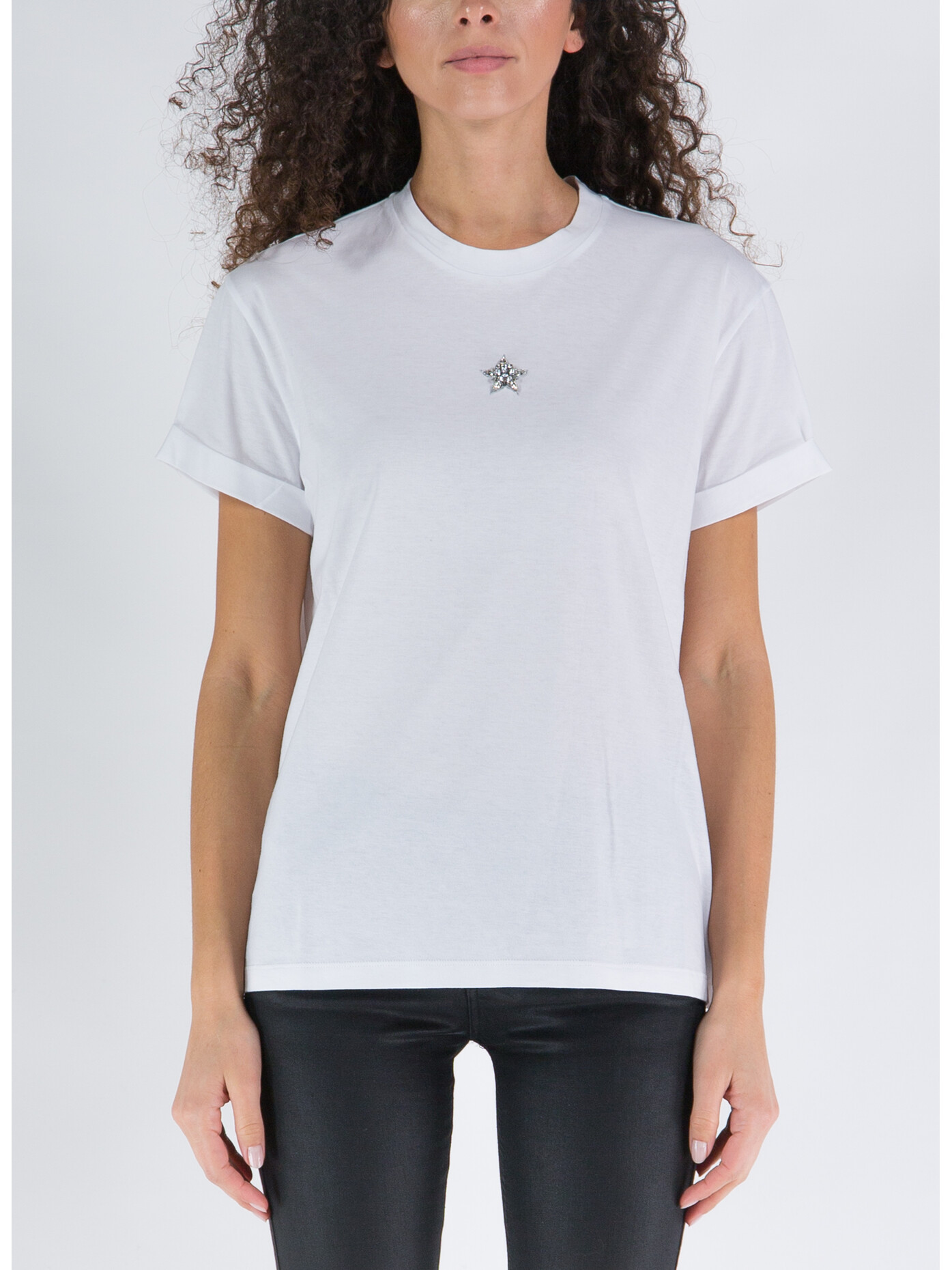 STELLA MCCARTNEY T-SHIRT CRYSTAL MINI STAR EMBROIDERY