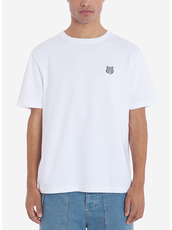 T-SHIRT FOX HEAD PATCH, P100 WHITE, small