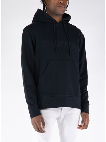 FELPA HOODIE LOGO EMBROIDERY, 999 BLACK, small
