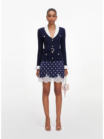 CARDIGAN RIBBED KNIT, NAVY, small