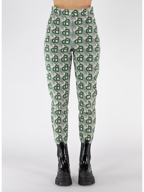 PANTALONE TAILORED, 01 HEART MONOGRAMME GREEN, medium