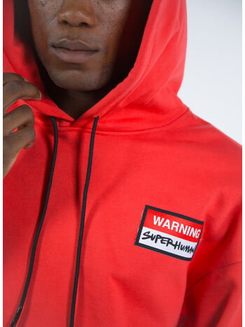 FELPA SUPER HUMAN CON CAPPUCCIO, 1801 INFRARED, small
