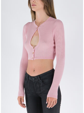 CARDIGAN CROP MEDUSA CUTOUT, 1PG40 ENGLISH ROSE, small