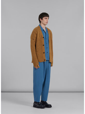 PANTALONI CON COULISSE IN FRESCO DI LANA, 00B37, small
