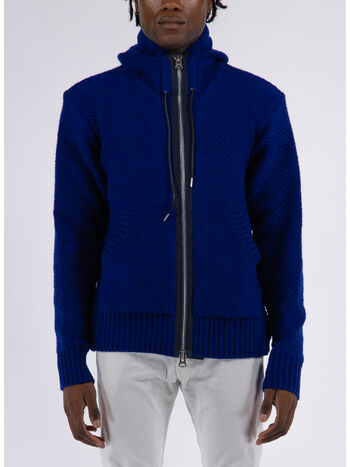 MAGLIONE KNIT BLOUSON, 401 BLUE, small