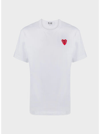 T-SHIRT DOUBLE HEART, WHITE, small