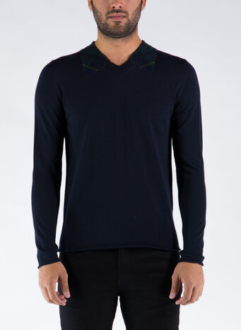 MAGLIONE CON SCOLLO A V, B, small