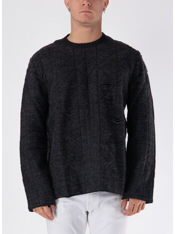 MAGLIONE GIROCOLLO DISTRESSED, , small