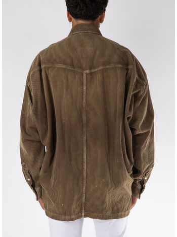 CAMICIA AGED CORDUROY, BROWN, small