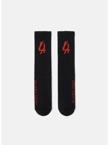 CALZINI FRONT, P443 BLACK + 44 RISK RED FRONT, small