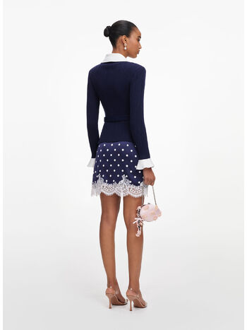 CARDIGAN RIBBED KNIT, NAVY, small