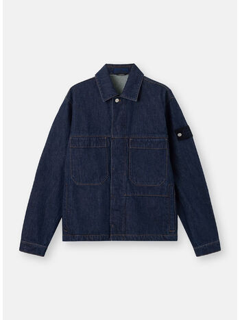 BIKER JACKET DENIM-RINSED, VJ201  BLUE RINSE, small