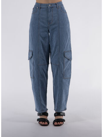 JEANS LIGHT STRIPE DENIM, 566 MID BLUE STONE, small