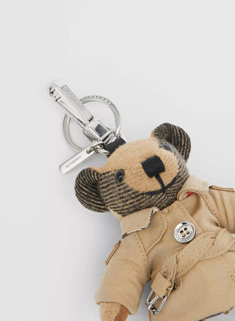 PORTACHIAVI CHARM ORSETTO THOMAS CON TRENCH COAT, ARCHIVEBEIGE, small