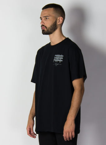 T-SHIRT INDUSTRIAL OVER, BLACK/SILVER, small