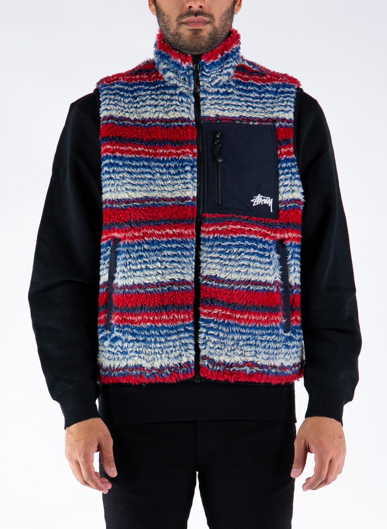 数々の賞を受賞 STUSSY STRIPED Mサイズ VEST SHERPA ベスト - www.ionenergy.co