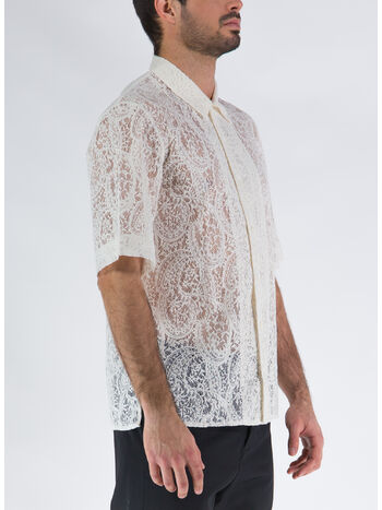 CAMICIA IN PIZZO COTONE E POLIESTERE, , small