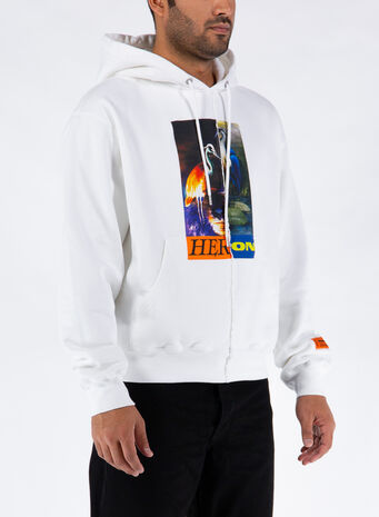 FELPA HOODIE SPLIT HERONS, 0122WHITEORANGE, small