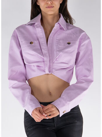 CAMICIA CARGO CROPPED TWIST-FRONT, 3600 LILAC, small
