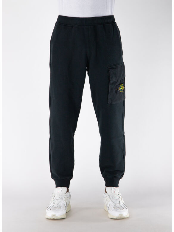 PANTALONE BRUSHED ORGANIC COTTON FLEECE, V0029 BLACK, medium