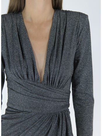 ABITO MIDI GLITTER, STEEL GREY, small