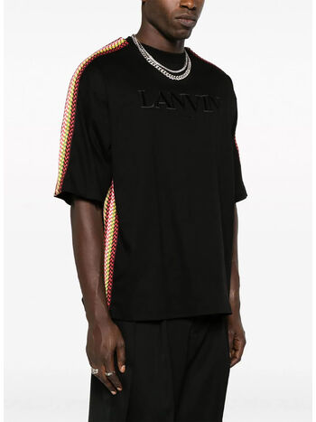 T-SHIRT LANVIN OVERSIZED EMBROIDERED SIDE CURB, 10 BLACK, small