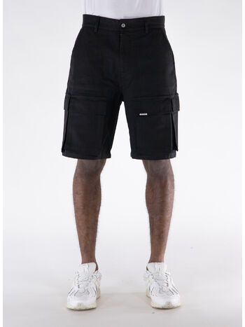 SHORTS COTTON CARGO BAGGY, 01 BLACK, small
