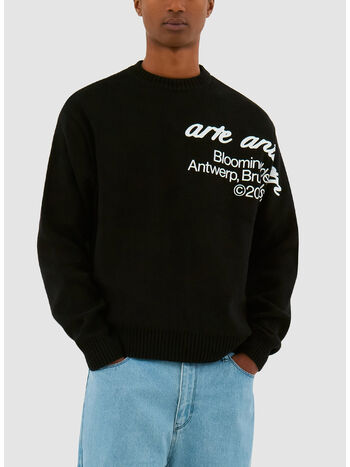 MAGLIONE IN MAGLIA BLOOMING IDEAS, BLACK, small