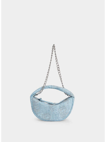BORSA BABY CUSH DENIM STUD LEATHER, DNM DENIM, small