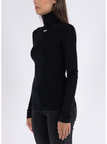 MAGLIA OFF LOGO CON COLLO ALTO, 1001 BLACK WHITE, small