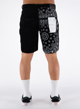 BERMUDA NEEDLE CORDUROY BANDANA PRINT, BLACK, small