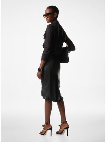BLUSA CON COLLO A VOLANT, LB999 BLACK, small