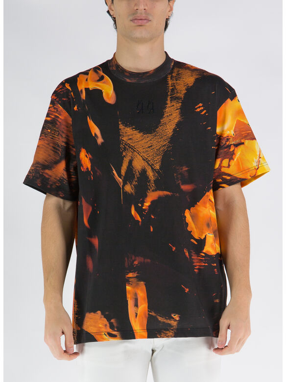 T-SHIRT MAGMA OVERSIZED, P232 FIRE  ALL OVER + 44 BLACK	 SOLID PRINT, medium
