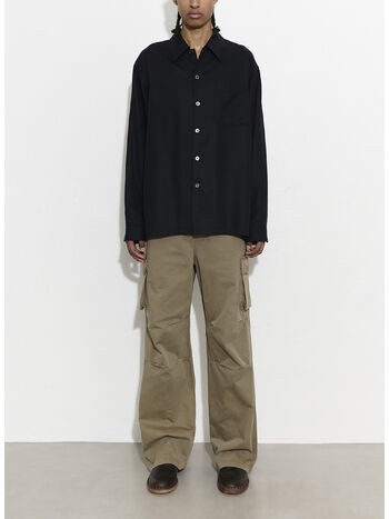 CAMICIA EVERY, Draping Black Lyocell, small