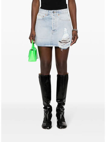 GONNA DESTROYED DENIM MINI, BLUE, small