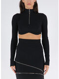 TOP RIBBED KNIT CROP TOP WITH SPIRAL DETAILS, 004 BLACK, thumb