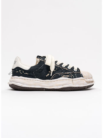SCARPA OG SOLE RIPPED OVERDYE CANVAS LOW-TOP UNISEX, BLACK, small