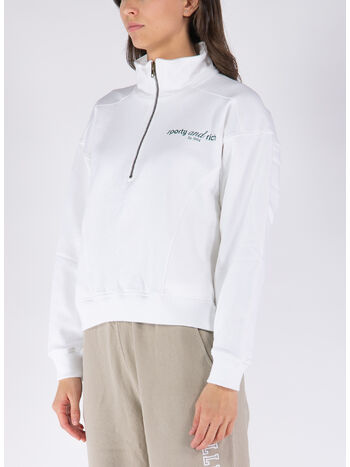 FELPA TANK QUARTER ZIP, WHITE, small