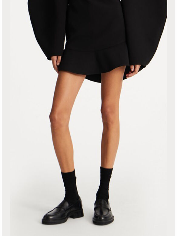 GONNA SUITING MINI RUFFLE, 100 BLACK, medium