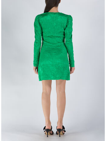 ABITO CRINKLED SATIN MINI DRESS, 767 BRIGHT GREEN, small