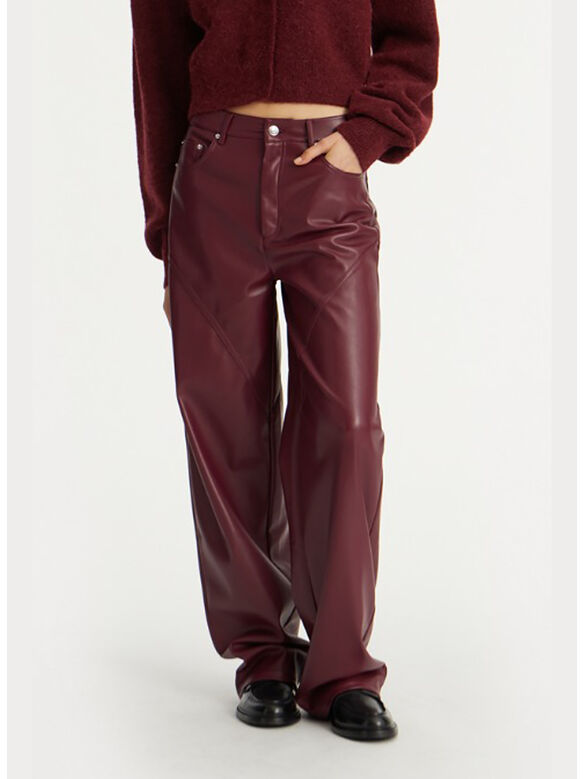 PANTALONE MID WAISTED PIPING, 2734 ZINFANDEL, medium